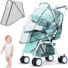 PEVRUAY Universal Rain Cover for Prams, Comfort Rain Cover for Buggies, Sports Prams with Window, Wind Protection, Free from Harmful Substances, Good Air Circulation, Protection Against Dirt