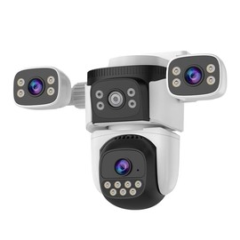 6MP Three - Lens WiFi Outdoor Panoramic Camera / 3 - Lens 720 - Degree Panorama/Two - Way Audio/Full - Color Night Vision/PTZ Control