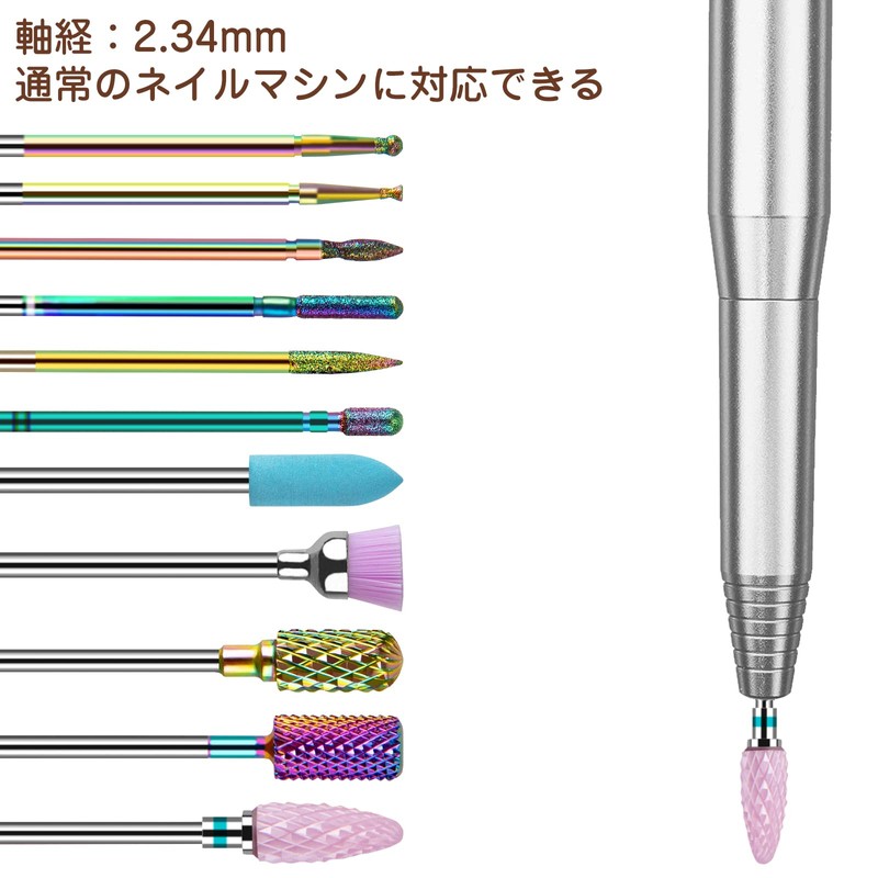 Madenia Nail Drill Bit, Shaft Diameter 0.09 inches (2.34 mm),