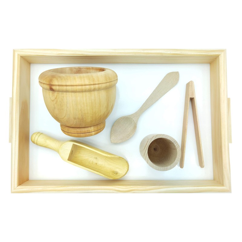 GERILEO Wooden Kitchen Accessory Set - Montessori Conversion - Tray