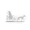 Whippet Greyhound Pulling Snowman on Sledge Silhouette Ornament - Handmade