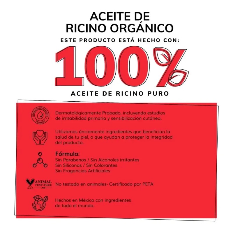 Aceite De Ricino 100% Puro Certificado Orgánico- Castor Oil