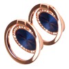 [2 Pack] Concentric Circular Texture Diamond Setting Cell Phone Ring