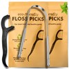 Floss Picks Biodegradable with Tongue Scraper. Kit Natural Floss Picks
