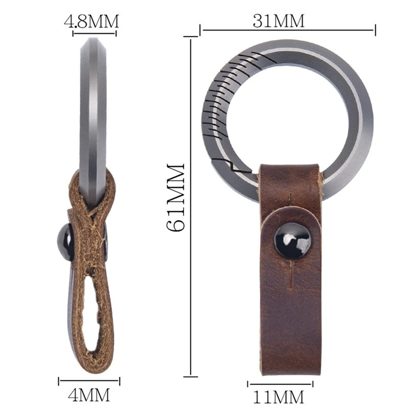 TIKIDESIGN Titanium Carabiner Keychain Ring for Car Key (KC2GY)