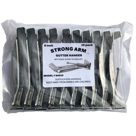 Quick Screw 6" 10 Pack Heavy Duty Hidden Rain Gutter Bracket Hook Hangers with Clip