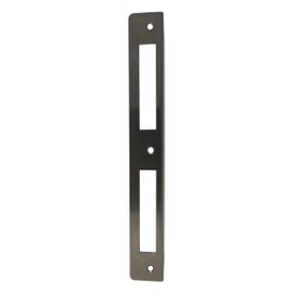Stainless Steel Safety Strike Plate for Front Doors, Room Doors and Interior Doors: High Quality Polished with K 320, Easy Assembly, Can Be Used Left and Right. Set Includes Mounting Material