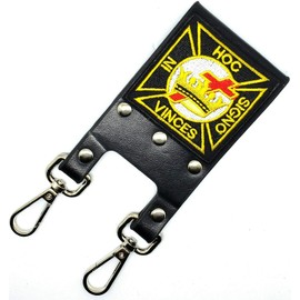 DEURA Knight Templar Masonic Belt Sword Scabbard Holder HOC SIGNO VINCES