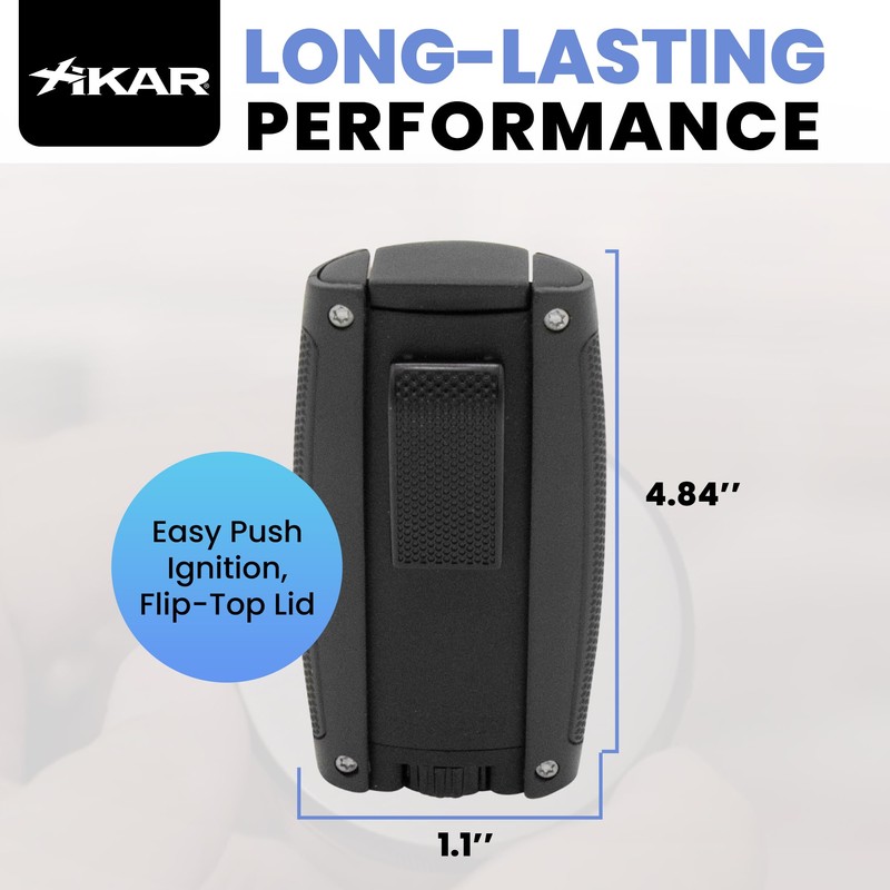 Xikar Turismo Double Jet Flame Butane Torch Lighter, Silver |