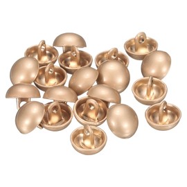sourcing map 20pcs Half-Domed Metal Sewing Buttons, 11.5mm / 7/16" Half Round Mushroom Pearl Cap Metal Buttons with Shank for Blazer Suit, Coat, Jacket Cloth Garment Decoration, Misty Gold