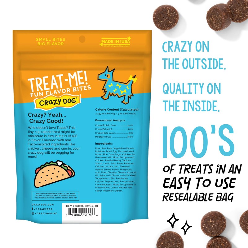 Crazy Dog Treat-Me! Mini Treats: Taco - 4 oz.
