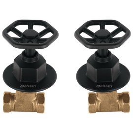 Foset Tubig TBE-061M, Juego manerales redondos roscables para regadera color negro línea Tubig