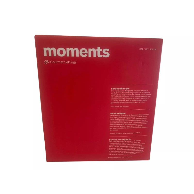 Gourmet Settings Moments 5Pc 18/10 Stainless Steel Serving Set Dishwasher