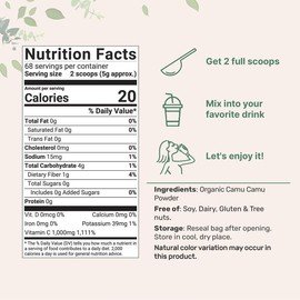 Micro Ingredients Organic Camu Camu Powder 12 Ounce