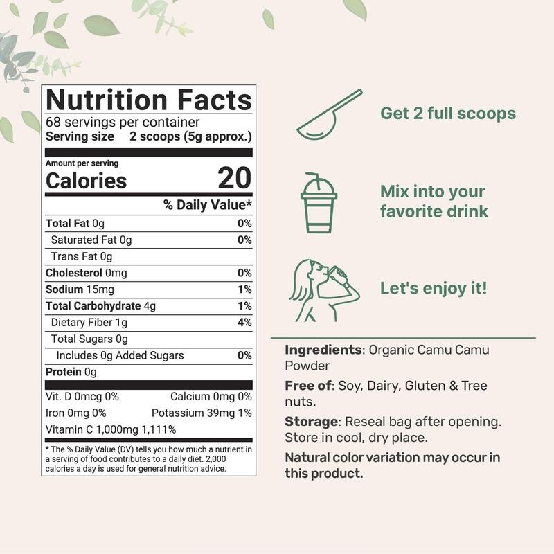 Micro Ingredients Organic Camu Camu Powder 12 Ounce