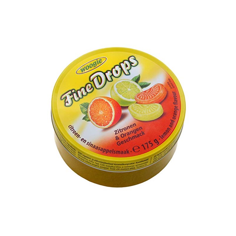 German Sanded Lemon and orange Candies 175g Tin (Zitronen- und