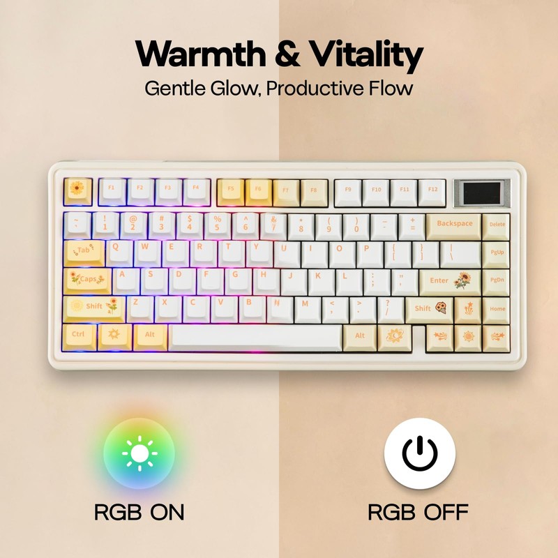 Sunflower PBT Keycaps, 133 Keys, Cherry Profile, Dye Sublimation, ISO/ANSI