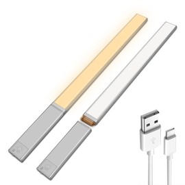 CIOKUO Under Cabinet Lights, 2PCs 146 LEDs Closet Lighting, Stepless Dimming Night Light, Motion Sensor Light Indoor with 3000mAh Detachable Battery, 2800-6500K, for Kitchen Stairs Hallway Wardrobe