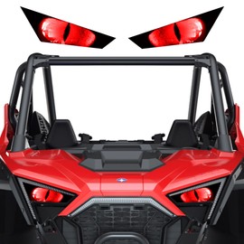 AMR Racing UTV SXS - calcomanía calcomanía para faros delanteros compatible con Polaris RZR Pro XP 20-23, color rojo Eclipse