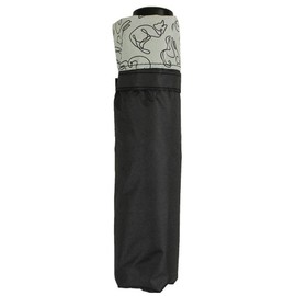 アテイン 折晴雨兼用ミニ ラインキャット ブラック 50cm 6689