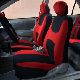 FH Group Car Seat Covers Light & Breezy Flat Red Cloth Front Seats Only Automotive Seat Covers, Airbag Compatible Universal Fit Interior Accessories Car Truck SUV Car Accessories Seat Protector