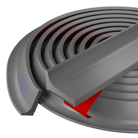 Hzetuu Shower Threshold Water Dam Barrier - Versatile, Silicone Shower Water Guard Stopper Seal Strip for Bathroom Floor, Bathtub Rim, Kitchen Countertop (Gray, 32 In/ 0.8M)