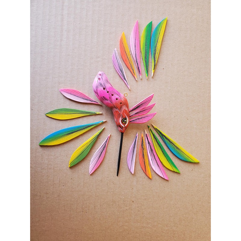 colibri artesania alebrije de oaxaca hecho a mano en madera
