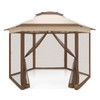 EAGLE PEAK 6-Sided Outdoor Camping Pop Up Gazebo w/Screen Netting,