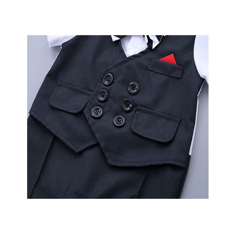 HMD - overol para bebé, diseño de esmoquin, color blanco,