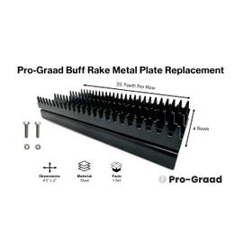 Pro-Graad 6 Pack Buff Rake Metal Plate Replacement,Buffing Wheel Rake Teeth Head with 12 Set Screws, Buff Rake Tool, Dress and Clean Buffing Wheel Surface for Compound and Residue Cleaning, Pack of 6