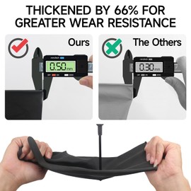 Exprosiflux Thick Rubber Cleaning Gloves - 2 Pairs Black Rubber Gloves for Dishwashing Extra Large, Non-Slip Kitchen Gloves for Washing Dishes, Reusable Cleaning Gloves, Waterproof, Heavy-Duty (2P,XL)