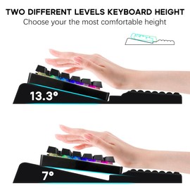 JIKIOU Keyboard Stand with Wrist Rest, Computer Keyboard Stand Pad with Non-Slip Base, Comfy Ergonomic Keyboard Riser Holder for Gaming Office Home 17.13x9.5 in Black