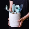 Yundu White Porcelain Kitchen Utensil Holder for Countertop, Utensil Crock