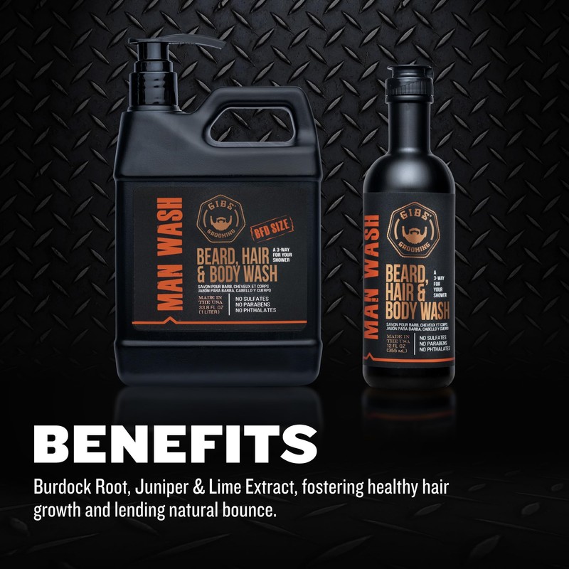 GIBS Grooming 3 in 1 Body Wash for Men -