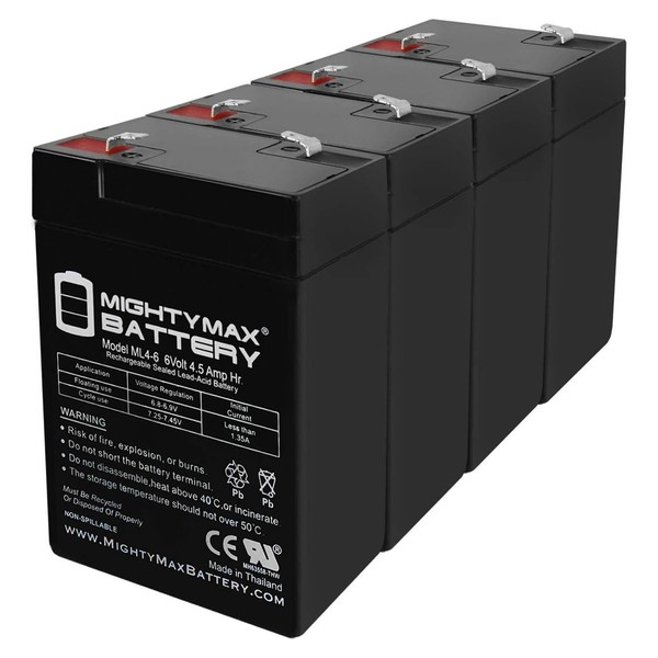 Mighty Max Battery ML4-6 - 6 VOLT 4.5 AH SLA BATTERY - 4 PACK