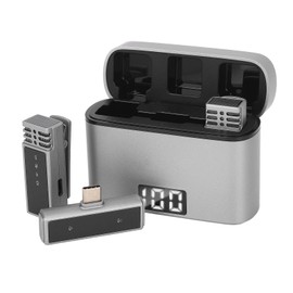 Denash Lavalier Microphones, Noise Reduction Clip On Lapel Mic with Charging Case & Type C for Mobile Live Streaming Interviews​