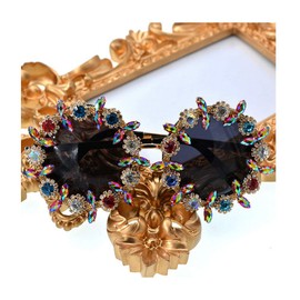 mincl/ 2019 Diamond Color Sunglasses for Lady Exaggerated Personality Female Decoration Sun Glasses Female Shades UV400 (black)