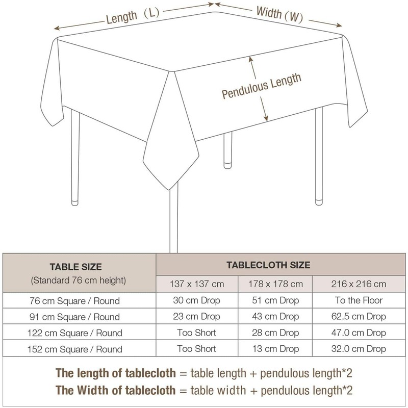 Namvo Black Cotton Polyester Square Table Cloth Cover For Dining
