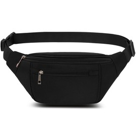 Bum Bag Waist Bag Sport Waterproof Belt Bag Women Men Sports Bag Outdoor Travel Hiking Running Jogging Dog Training, black, outdoor sports