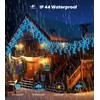 Icicle Outdoor Christmas Lights,460LED 17.5M/57ft Christmas Decorations Lights Plug in,Blue