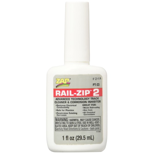 Pacer Technology (Zap) Rail-Zip 2 Track Cleaner and Corrosion Inhibitors, 1 oz