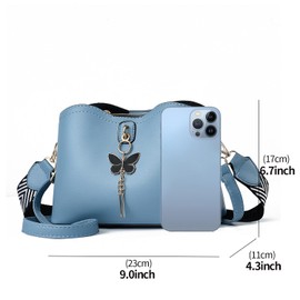 Xiaoyu - Bolsos cruzados pequeños para mujer, bolsos de moda, ligeros, bolsos de hombro, Azul