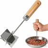 304 Stainless Steel Meat Chopper Meat Masher, 6 Curved Blades