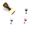Wine Glass Wooden Rubber Stamp No. 11 (1" x 1")