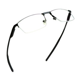 LifeArt Blue Light Blocking Glasses, Anti Eyestrain, Computer Reading Glasses, Gaming Glasses, TV Glasses for Women Men, Stylish Unisex Alloy Square Frame (Black, +3.00 Magnification)