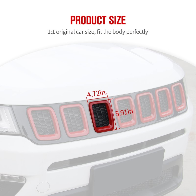 JeCar Grille Inserts ABS Front Grill Cover Exterior Accessories for