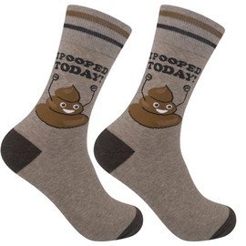 FUNATIC I Pooped Today Funny Socks About Poo for Men Women Adult | Best Poop Emoji Themed Gift Idea with Saying | Fun Poopy Party Toilet Humor Theme Present | Hilarious Gag Attire Accessories