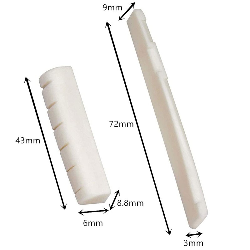 PREMJCROY 4 Pieces Acoustic Guitar Bridge Saddle Nut Replacement White