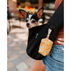 NATUYA Pet Sling for Dogs and Cats, Carrying Bag, For Small Dogs and Cats, Sling, Breathable, Safe, Rope Included, Prevents Popping Out, For Traveling, Walks, Hospitals, Disaster Evacuation, Pet Bag,