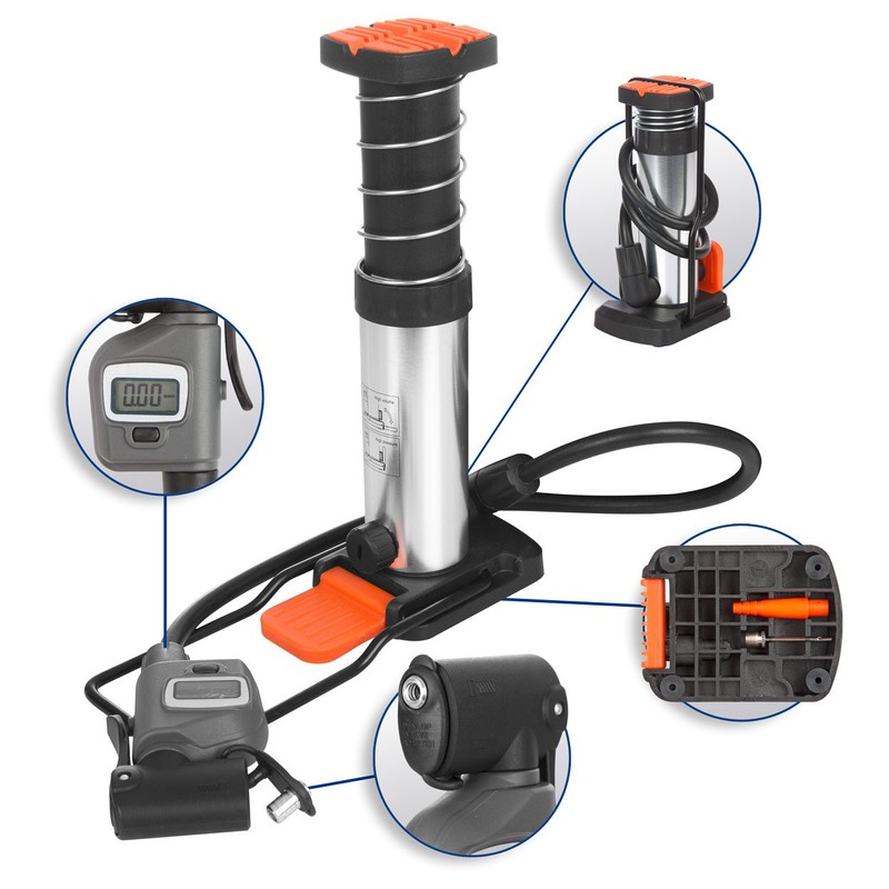 BikersDream 1004D Mini Digital Footpump Black / Violet